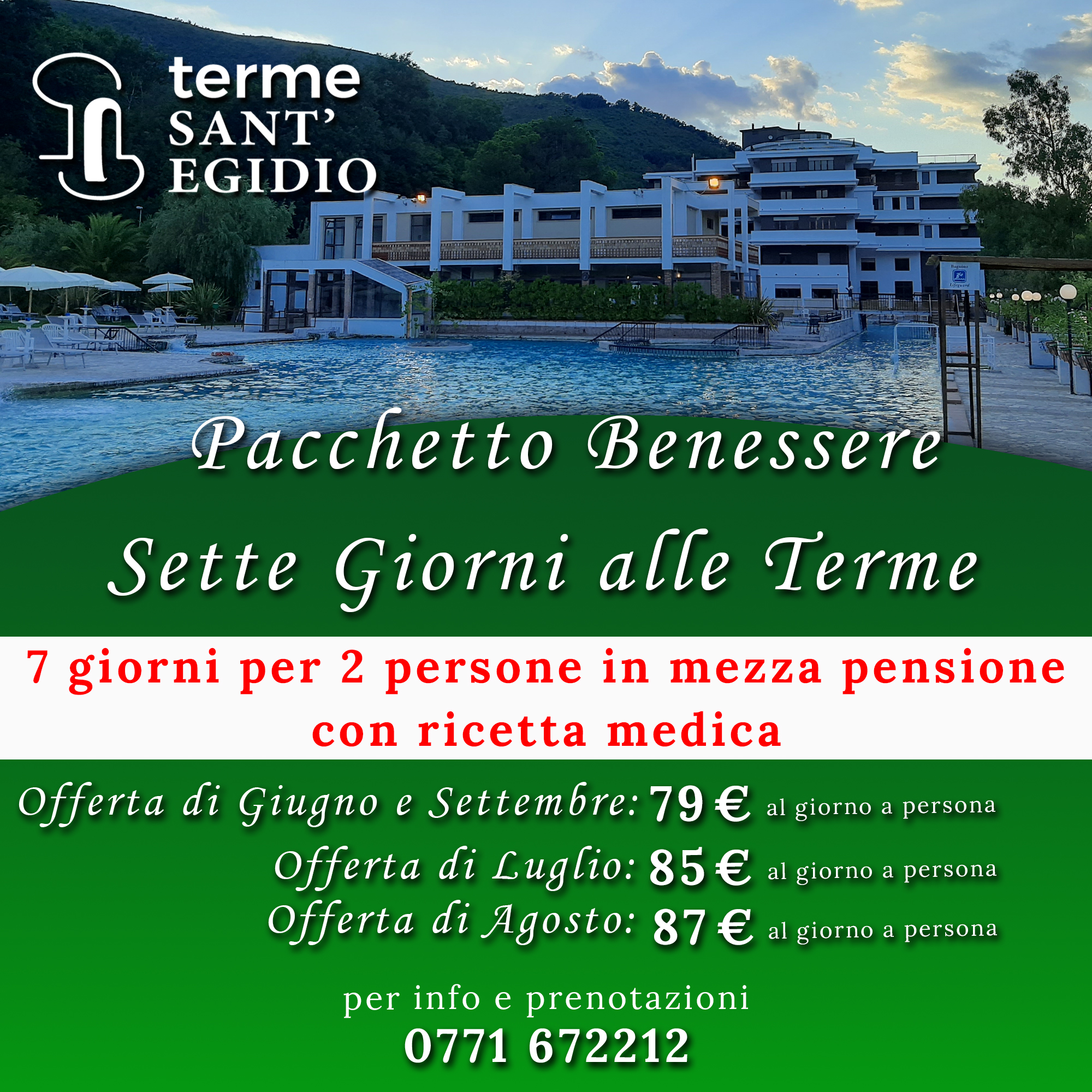7 giorni di benessere alle terme di suio in mezza pensione