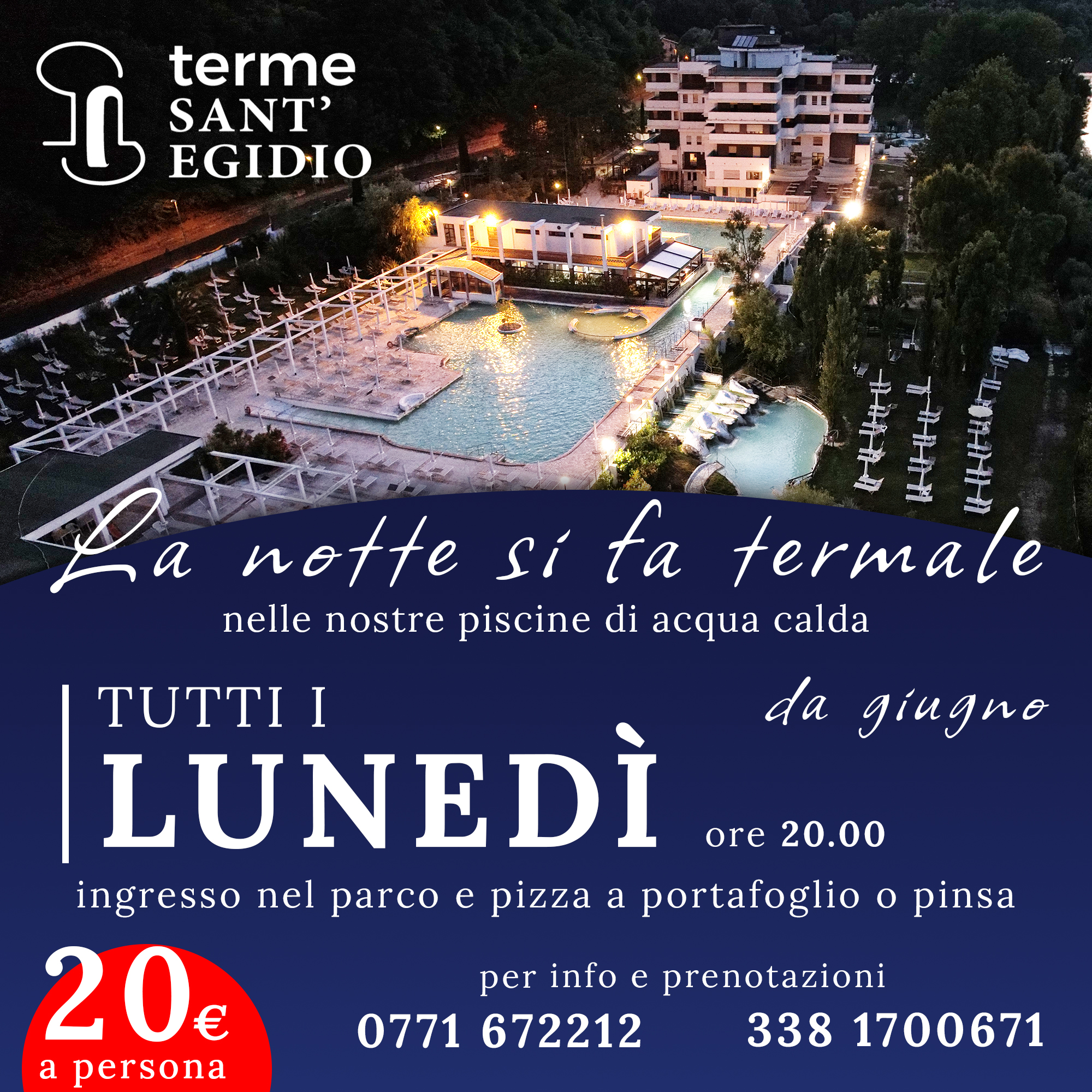la notte si fa termale il lunedì pizza o pinsa