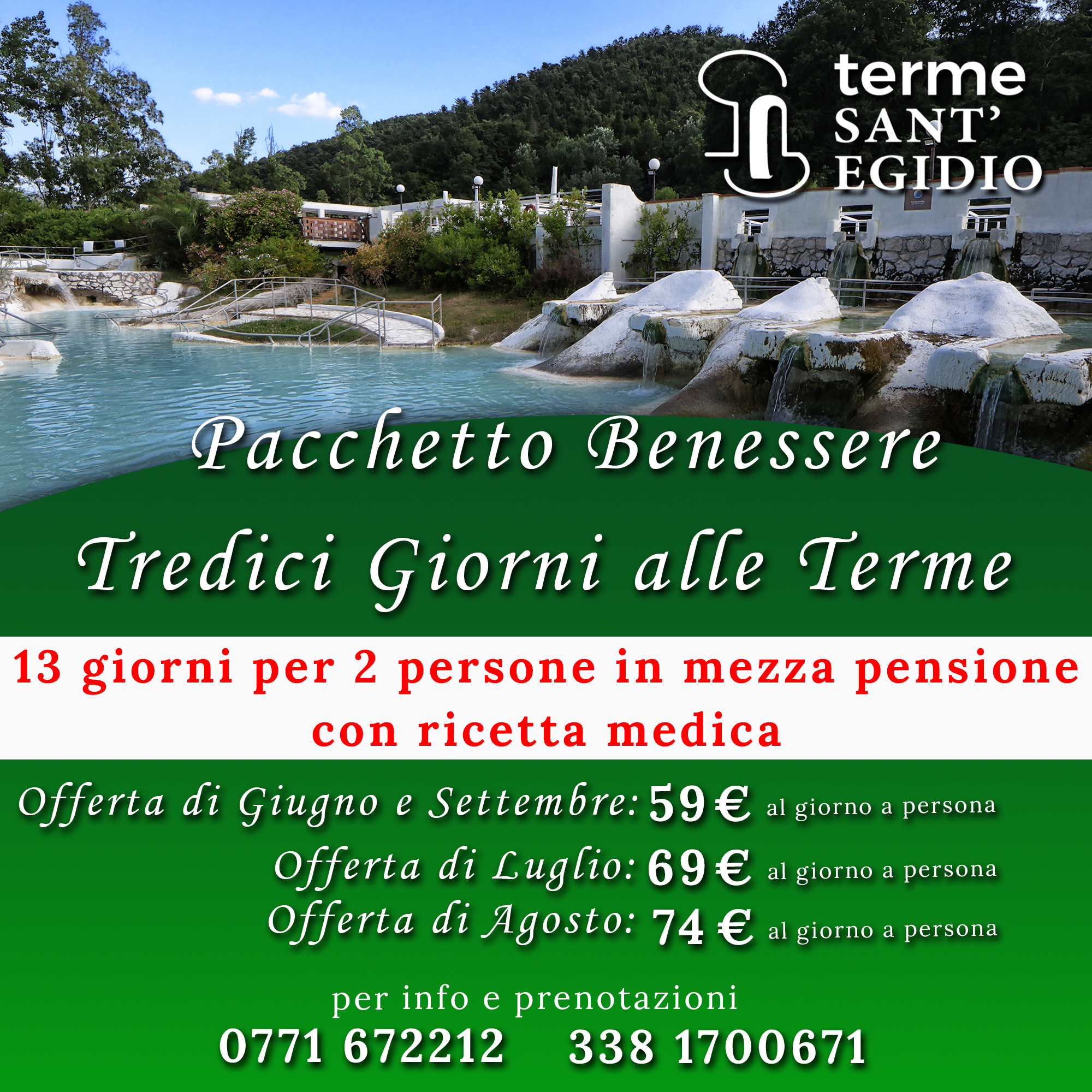 13 giorni in mezza pensione alle terme di suio Sant'Egidio