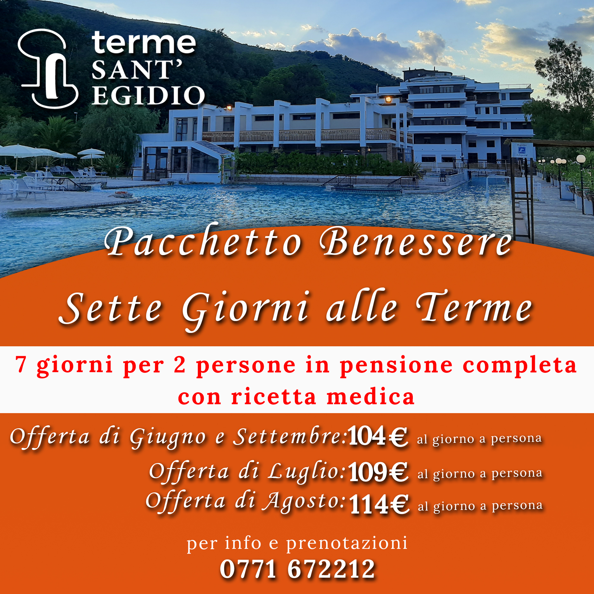 7 giorni in pensione completa alle terme di suio
