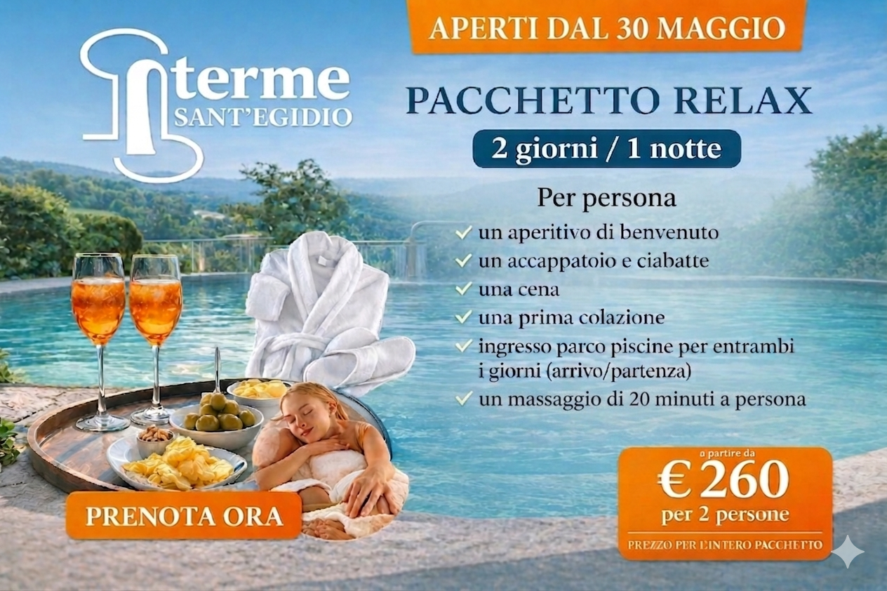 offerta relax 2 giorni 1 notte 30 maggio