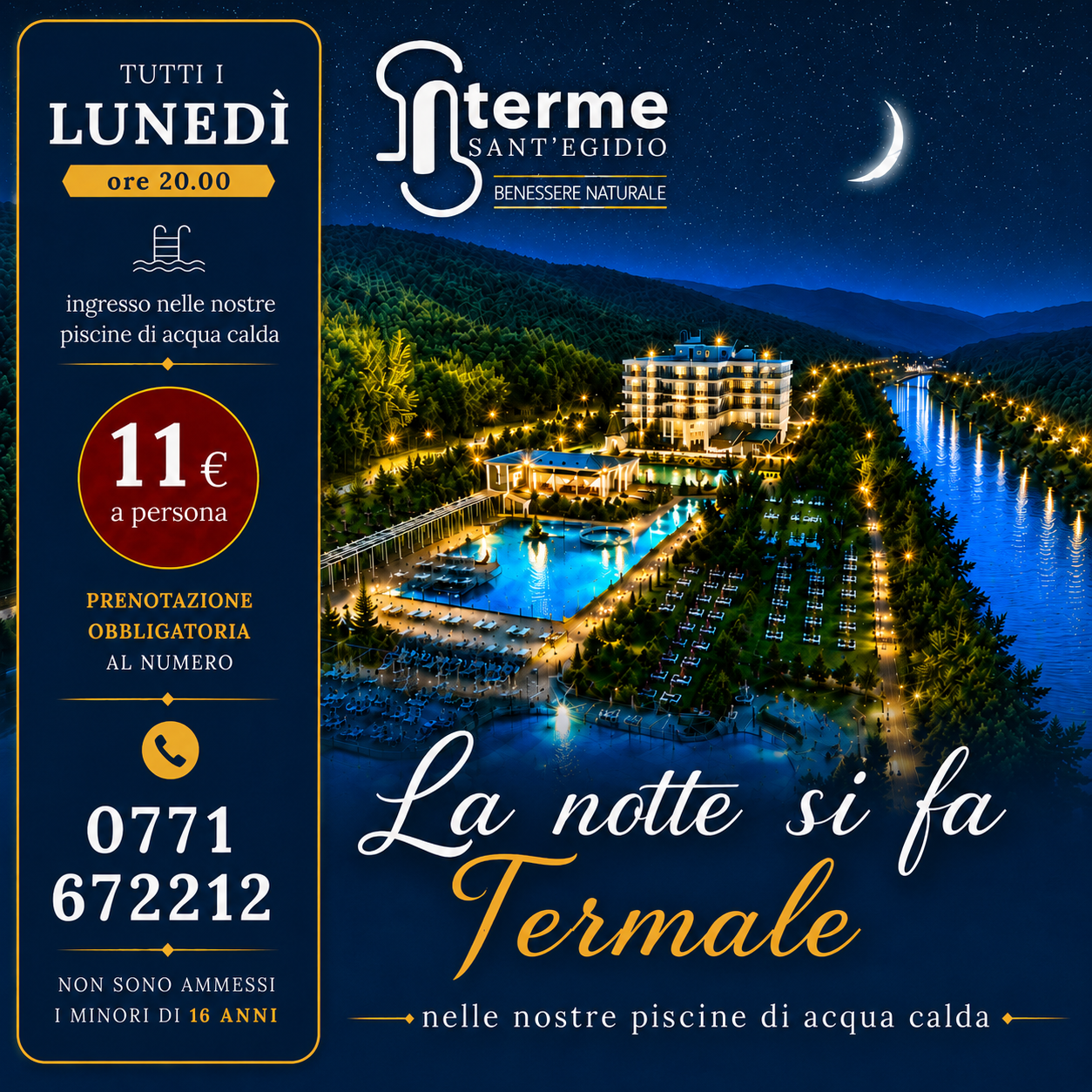 la notte si fa termale lunedì